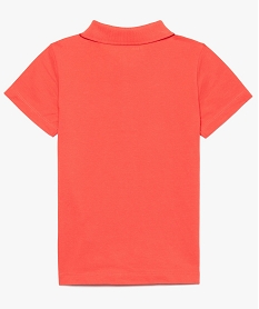 polo garcon en coton pique uni a manches courtes et broderie orange polos7837201_4