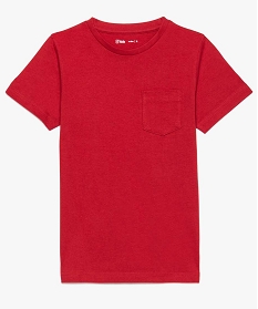 tee-shirt garcon uni a manches courtes en coton bio rouge tee-shirts7838901_1
