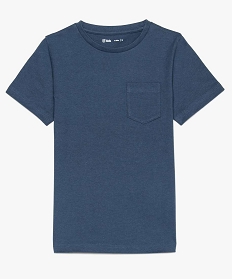 tee-shirt uni a manches courtes garcon bleu7839001_1