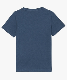 tee-shirt uni a manches courtes pour garcon bleu7839001_3