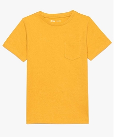 tee-shirt garcon uni a manches courtes en coton bio jaune tee-shirts7839101_1