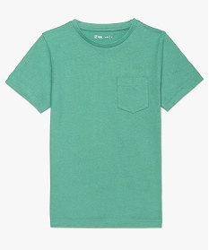 tee-shirt garcon uni a manches courtes en coton bio vert tee-shirts7839201_1