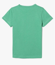 tee-shirt garcon a manches courtes avec motif sur lavant vert7839801_2
