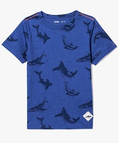 tee-shirt a manches courtes garcon avec motifs dauphins bleu tee-shirts7840701_1