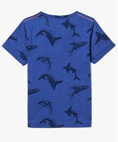 tee-shirt a manches courtes garcon avec motifs dauphins bleu tee-shirts7840701_2