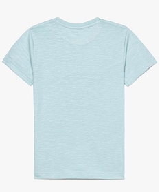 tee-shirt garcon en coton bio avec inscriptions brodees bleu7842201_2
