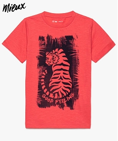 tee-shirt garcon en coton bio avec motif tigre rouge7842401_1