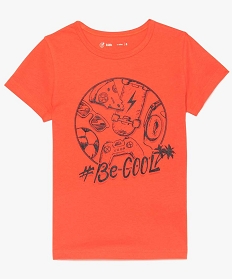 tee-shirt garcon a manches courtes imprime orange7842701_1