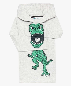 tee-shirt a capuche garcon avec motif dinosaure gris7845001_2