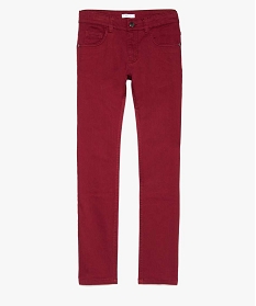 pantalon garcon 5 poches coupe slim en stretch rouge pantalons7848301_1