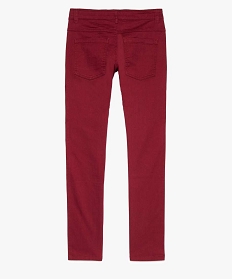 pantalon garcon 5 poches coupe slim en stretch rouge pantalons7848301_2