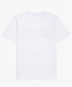 tee-shirt garcon a manches courtes avec inscription blanc7856401_2