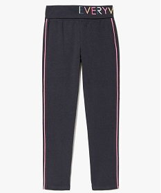 pantalon de sport fille en jersey stretch avec large taille elastique gris7858001_1
