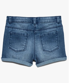 short en jean fille avec revers cousus gris shorts7859401_2