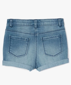 short en jean fille avec revers cousus gris shorts7859401_3
