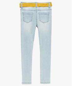 jean skinny delave fille avec ceinture imprimee gris jeans7860701_2