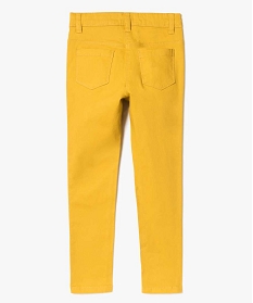pantalon fille coupe slim coloris uni a taille reglable jaune pantalons7861501_2