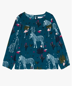 blouse fille avec motifs animaux de la savane multicolore7865601_1