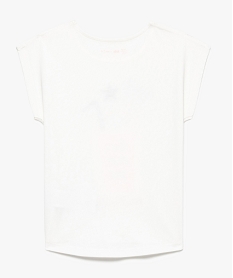 tee-shirt fille avec grand imprime fantaisie glitter blanc7871501_3