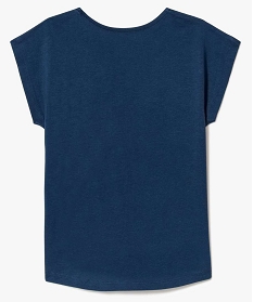 tee-shirt fille avec grand imprime fantaisie glitter bleu7872101_2