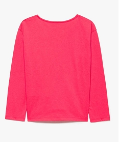 tee-shirt fille a manches longues avec motif paillete rose tee-shirts7875201_2