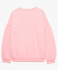 sweat fille imprime a manches bouffantes rose7878401_2