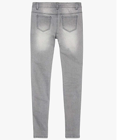 jean fille slim delave taille haute avec bandes bicolores gris jeans7880601_3