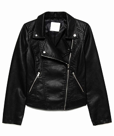 veste fille style motard zippee imitation cuir noir blousons et vestes7887201_2
