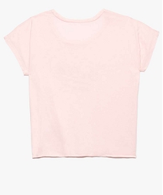 tee-shirt fille loose noue devant et imprime rose tee-shirts7890101_2