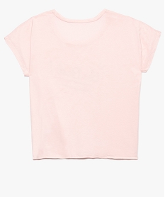 tee-shirt fille loose noue devant et imprime rose tee-shirts7890101_4