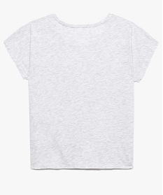 tee-shirt fille loose noue devant et imprime gris tee-shirts7890301_2