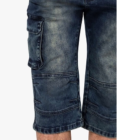 bermuda homme en jean avec larges poches sur les cuisses bleu shorts et bermudas7905701_2
