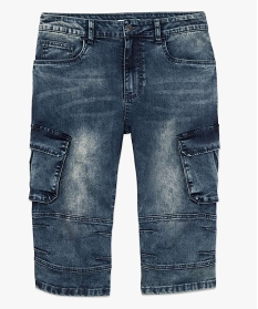 bermuda homme en jean avec larges poches sur les cuisses bleu7905701_4