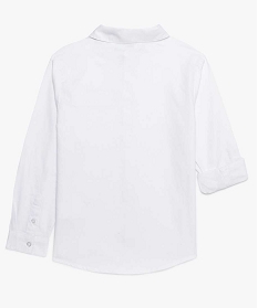 chemise garcon en coton uni aspect nid dabeille blanc7910801_3