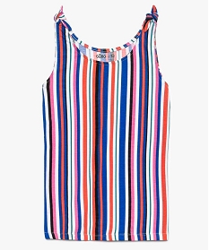 GEMO Débardeur fille avec bretelles nouées et motif sur lavant coloris assortis