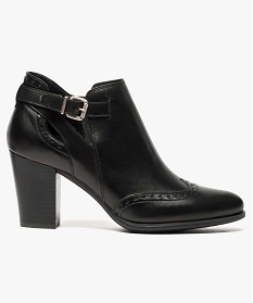 low-boots femme dessus cuir avec bout fleuri noir bottines et boots7912901_1