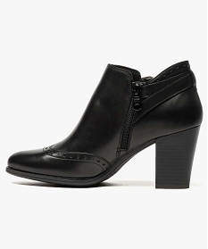 low-boots femme dessus cuir avec bout fleuri noir bottines et boots7912901_3