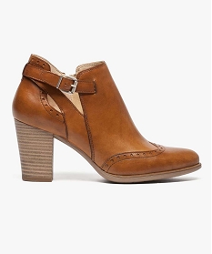 low-boots en cuir pour femme avec bout fleuri orange7913001_1