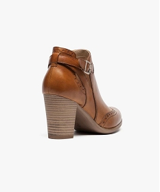 low-boots en cuir pour femme avec bout fleuri orange7913001_4