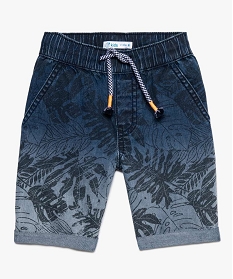 bermuda garcon en jean imprime tropical a taille elastiquee gris7920401_1