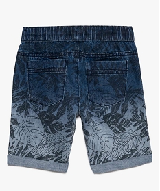 bermuda garcon en jean imprime tropical a taille elastiquee gris7920401_2