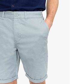 bermuda homme en toile extensible 5 poches coupe chino bleu shorts et bermudas7928601_2