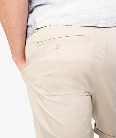 bermuda homme en toile extensible 5 poches coupe chino beige7928901_2