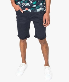 bermuda homme en toile 5 poches bleu shorts et bermudas7929301_1