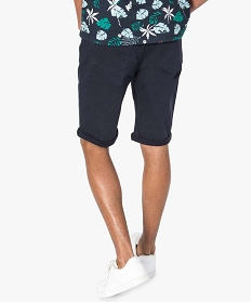bermuda homme en toile 5 poches bleu shorts et bermudas7929301_3