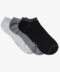 chaussettes ultra-courtes avec paillettes sur la tige femme (lot de 3) noir chaussettes7936701_2