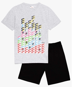 pyjashort garcon a tee-shirt imprime - emoji gris7941001_1