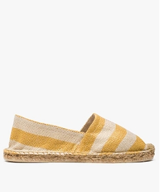 GEMO Espadrilles femme en toile pailletée à rayures Beige