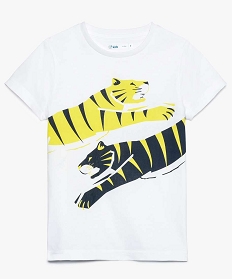tee-shirt garcon avec motif animaux de la savane blanc7956401_1