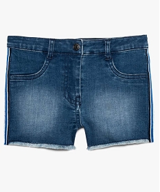 short fille en jean avec bandes rayees sur les cotes gris shorts7956601_2